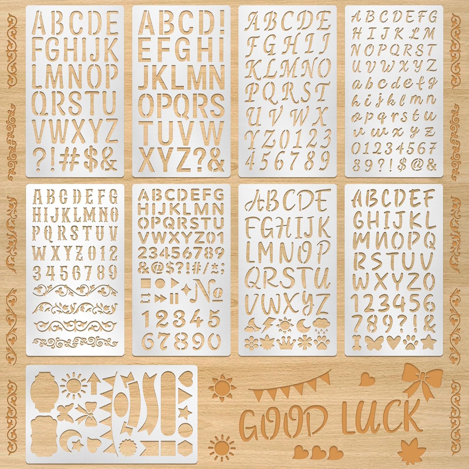 Art Craft Letter A - 9Pcs Metal Letter Number Stencils for