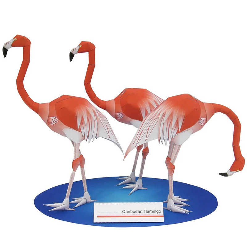 Art Craft Cardboard - Caribbean Flamingo Folding Three Bird Origami