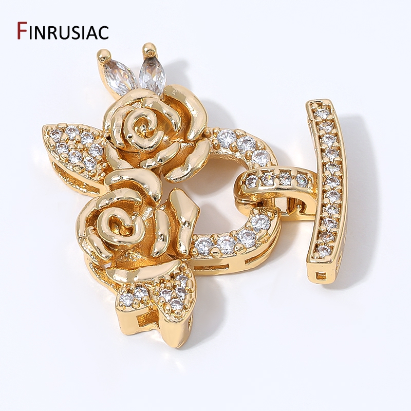 Art Craft Making - 14K Gold Plated Brass Zircon Flower