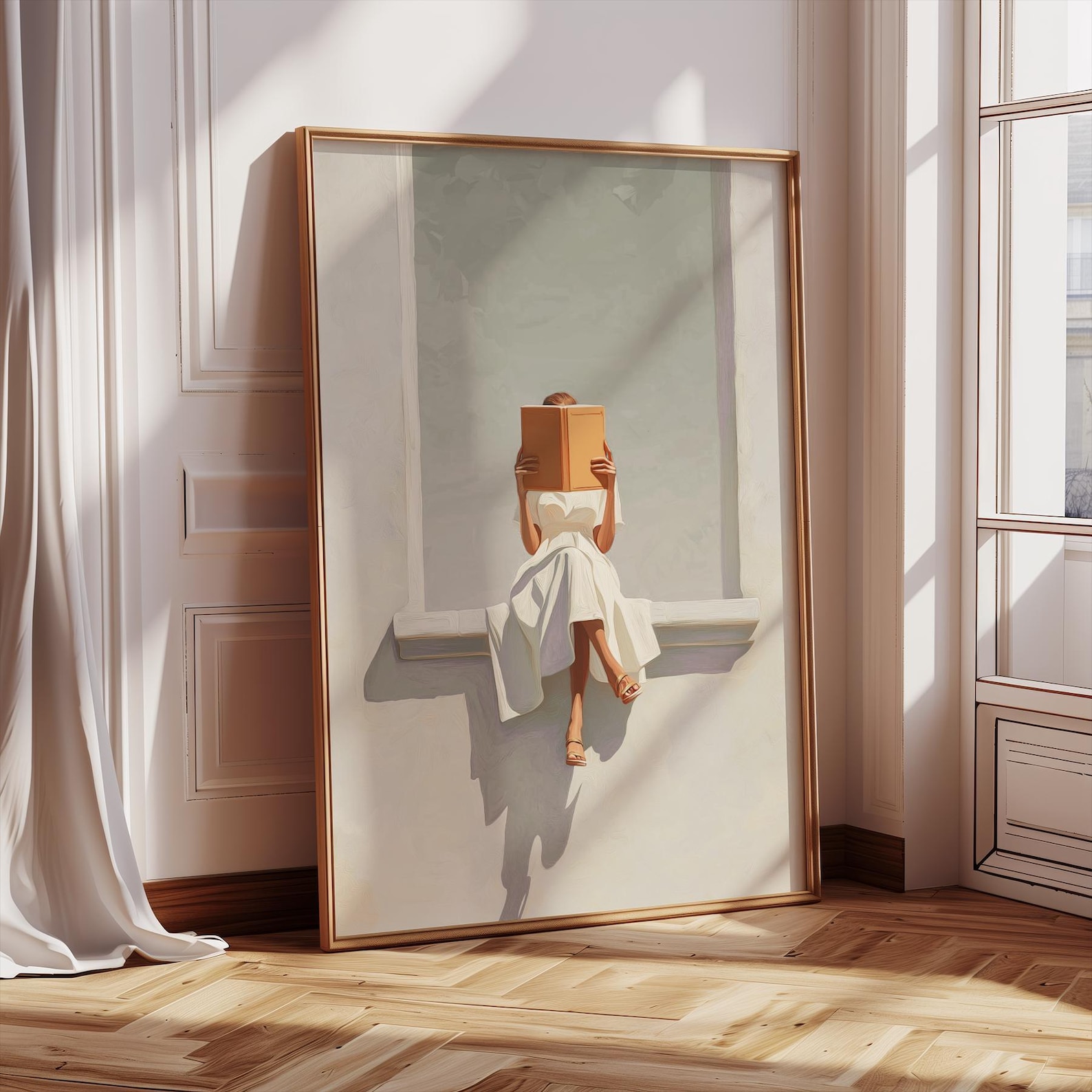 Art Craft House - Modern Abstract Woman Reading Canvas Wall