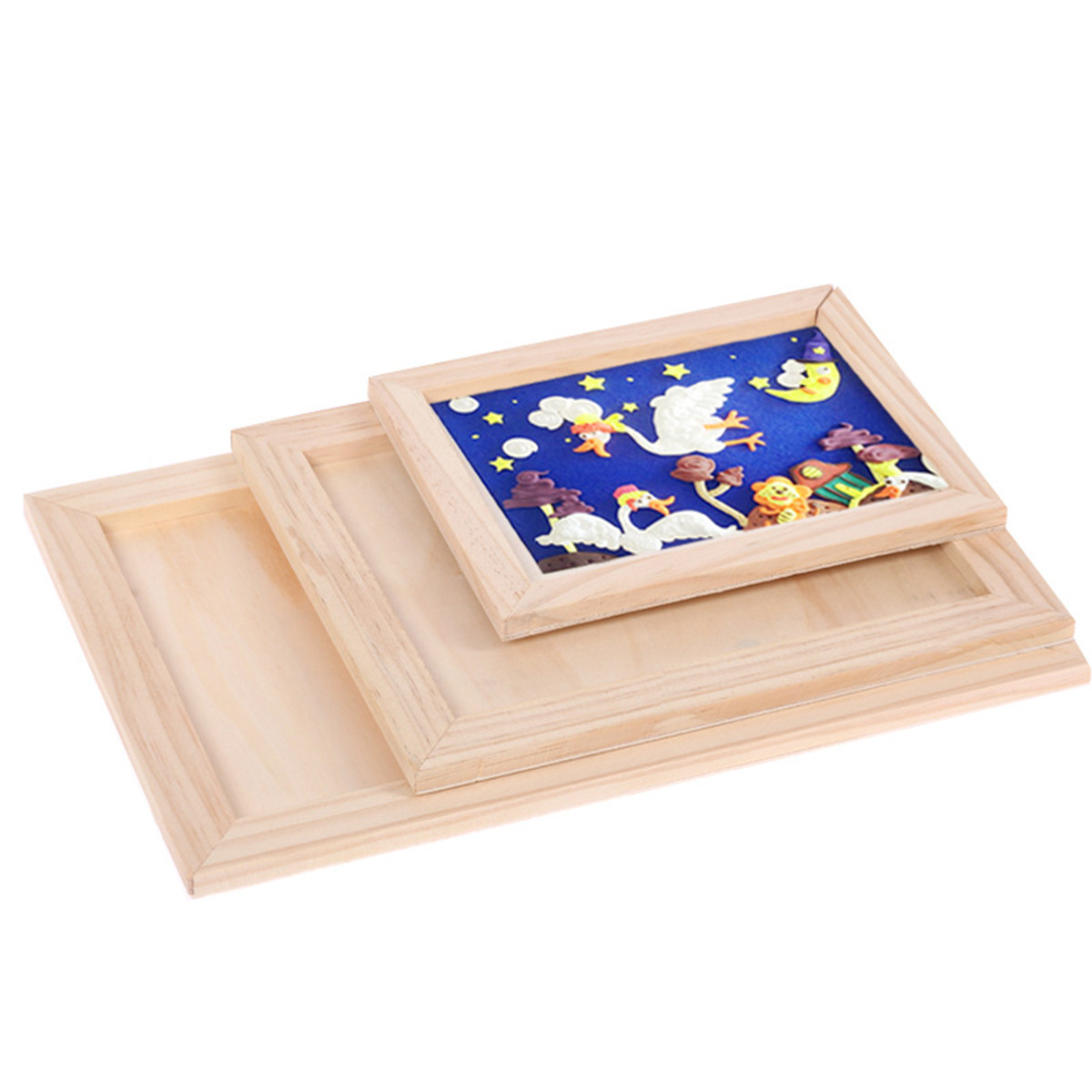 Art Craft Home - 2Pcs Blank Wooden Painting Frame Set