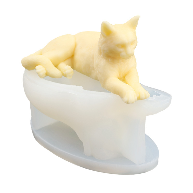 Art Craft Horse - Creative Lying Cat Silicone Mold DIY