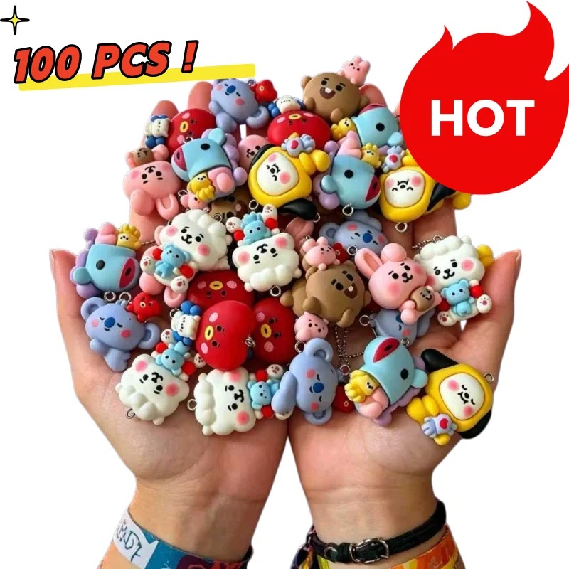 Art Craft Making - 7pcs BT21 Resin Cartoon Charm DIY