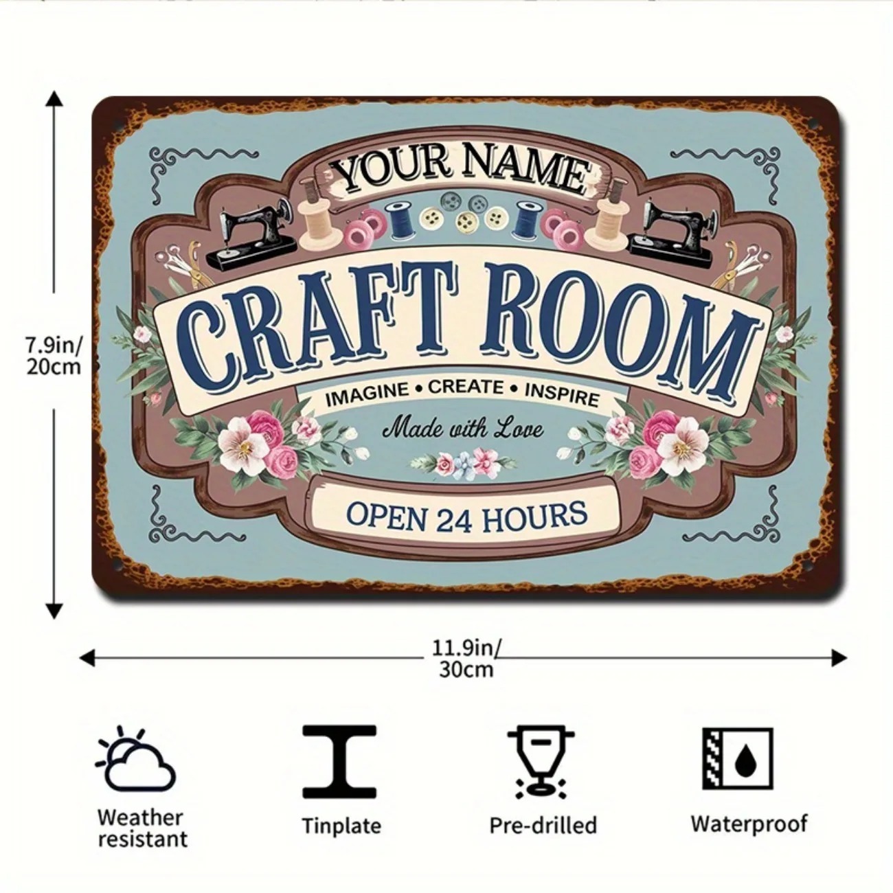 Art Craft Home - Custom Name Metal Craft Room Sign