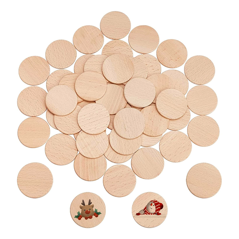 Art Craft Letter A - 25-70mm Natural Beech Wood Round Coins,