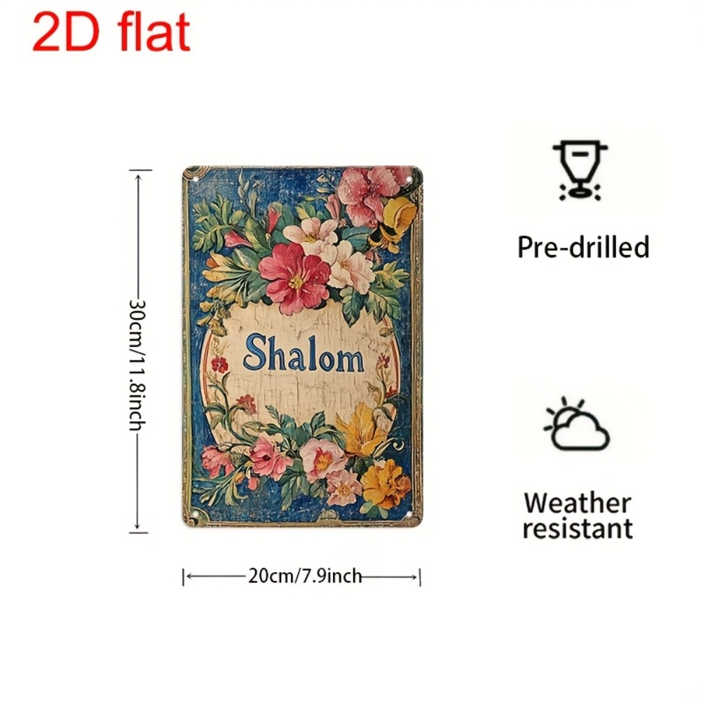 Art & Craft Paper Ideas For Kids - CIFBUY Vintage Floral Shalom Aluminum Wall
