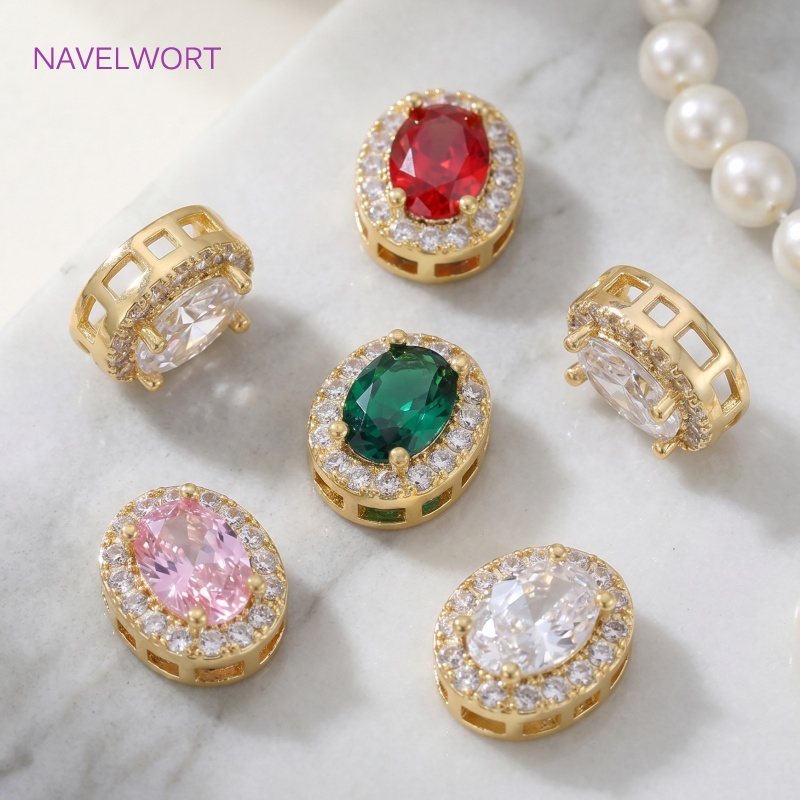 Art Craft Making - 18K Gold Plated Oval Spacer Beads
