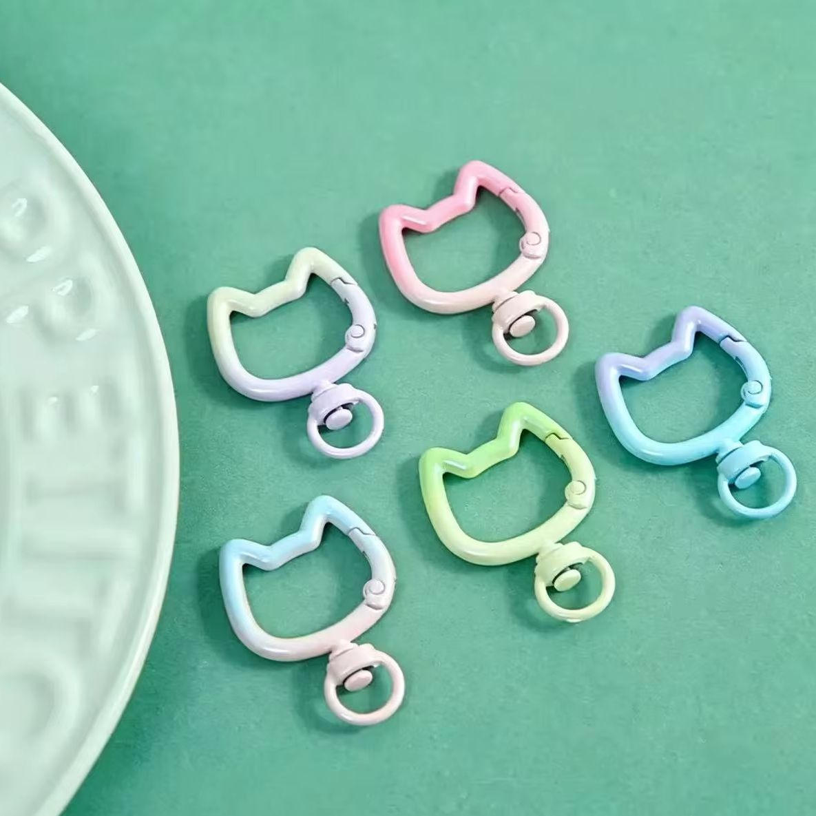 Art Craft Making - 5-10PCS Gradient Cute Cat Clasp Openable