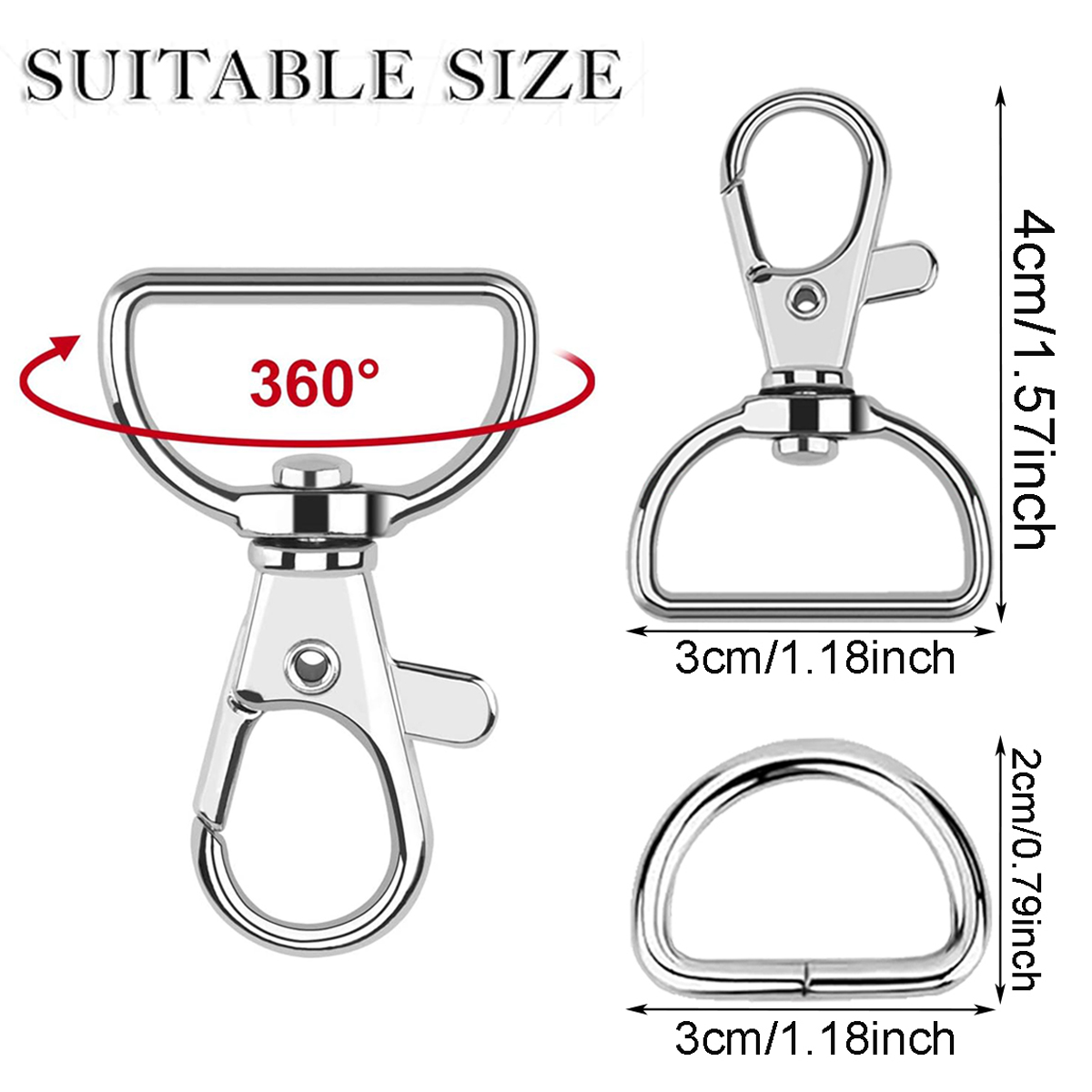 10/20 Set Large D Clip Swivel  - đánh giá và giá Art Craft Gifts