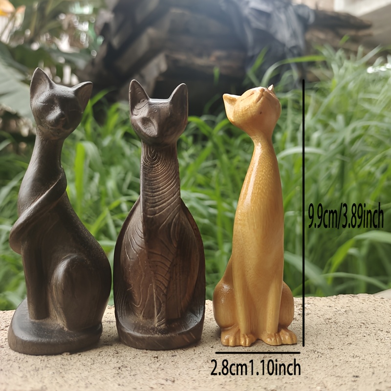 Wooden Cat Statue Ornament, Ho - đánh giá và giá Art Craft Cat