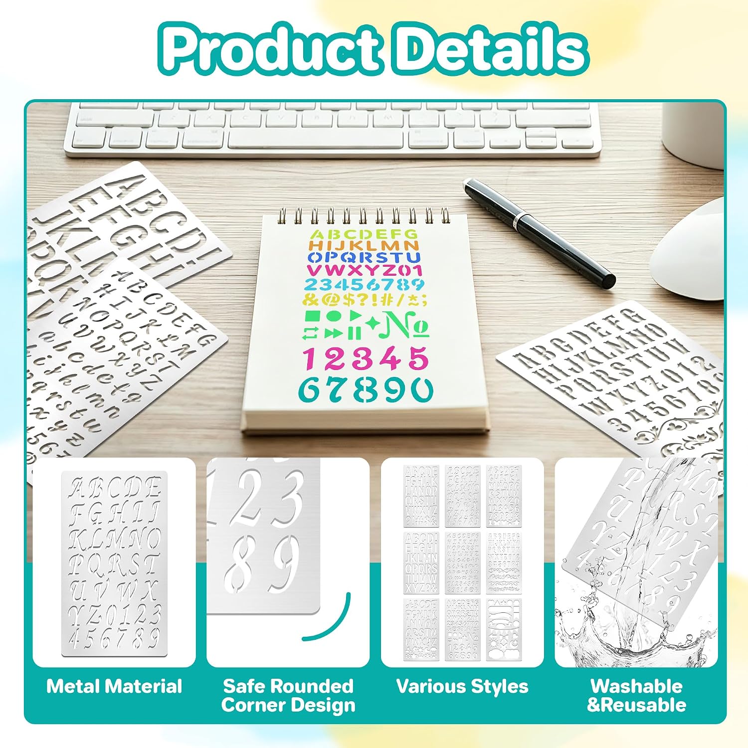 9Pcs Metal Letter Number Stenc - đánh giá và giá Art Craft Letter A