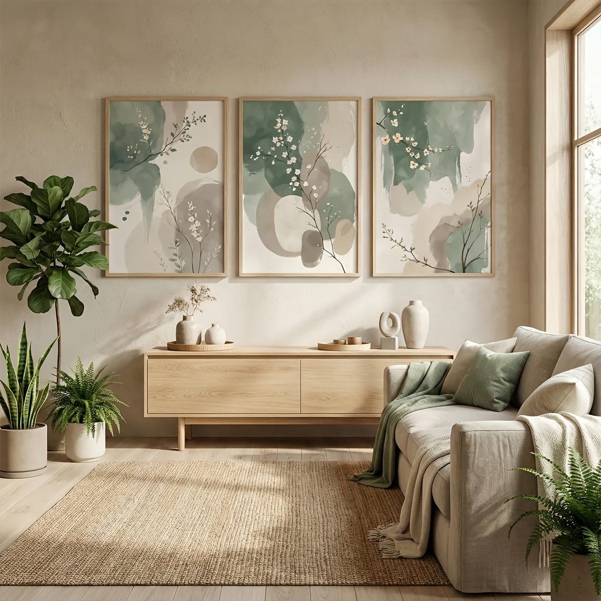 3pcs Japanese-Style Plant Canv - đánh giá và giá Art Craft House