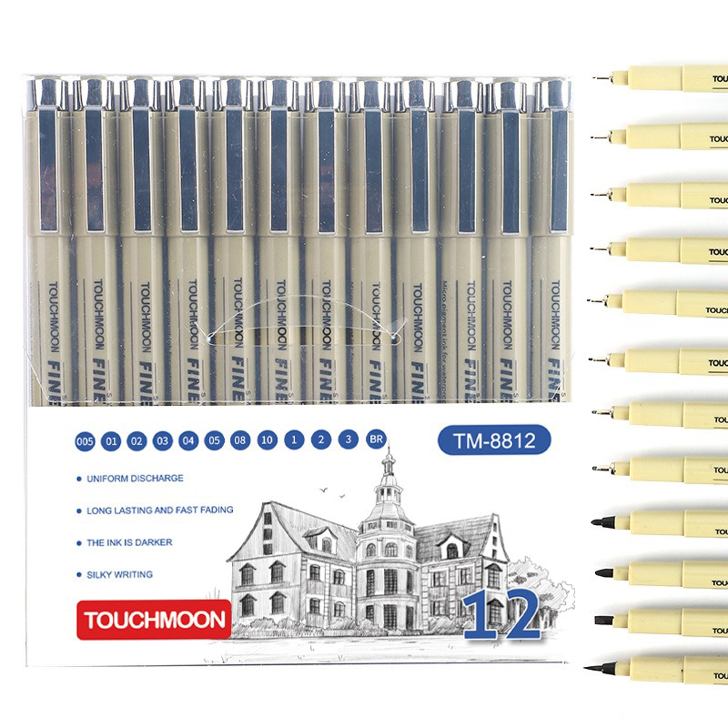 12 Tip Pigment Liner Micron In - đánh giá và giá Illustration Marker Set