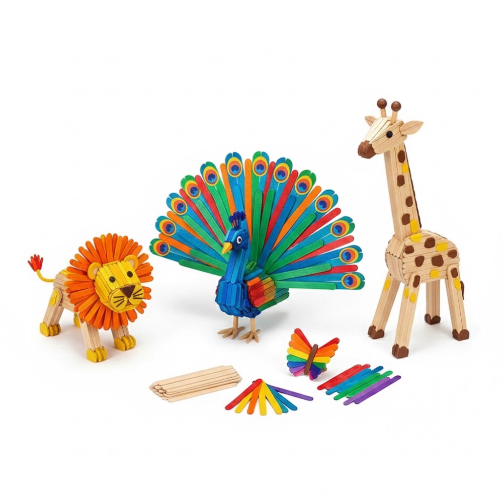 50Pcs Colored Wooden Popsicle  - đánh giá và giá Art Craft Education