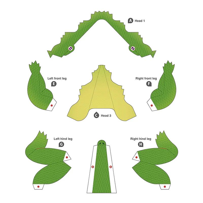 Crocodile Folding Origami Art  - đánh giá và giá Art Craft Cardboard