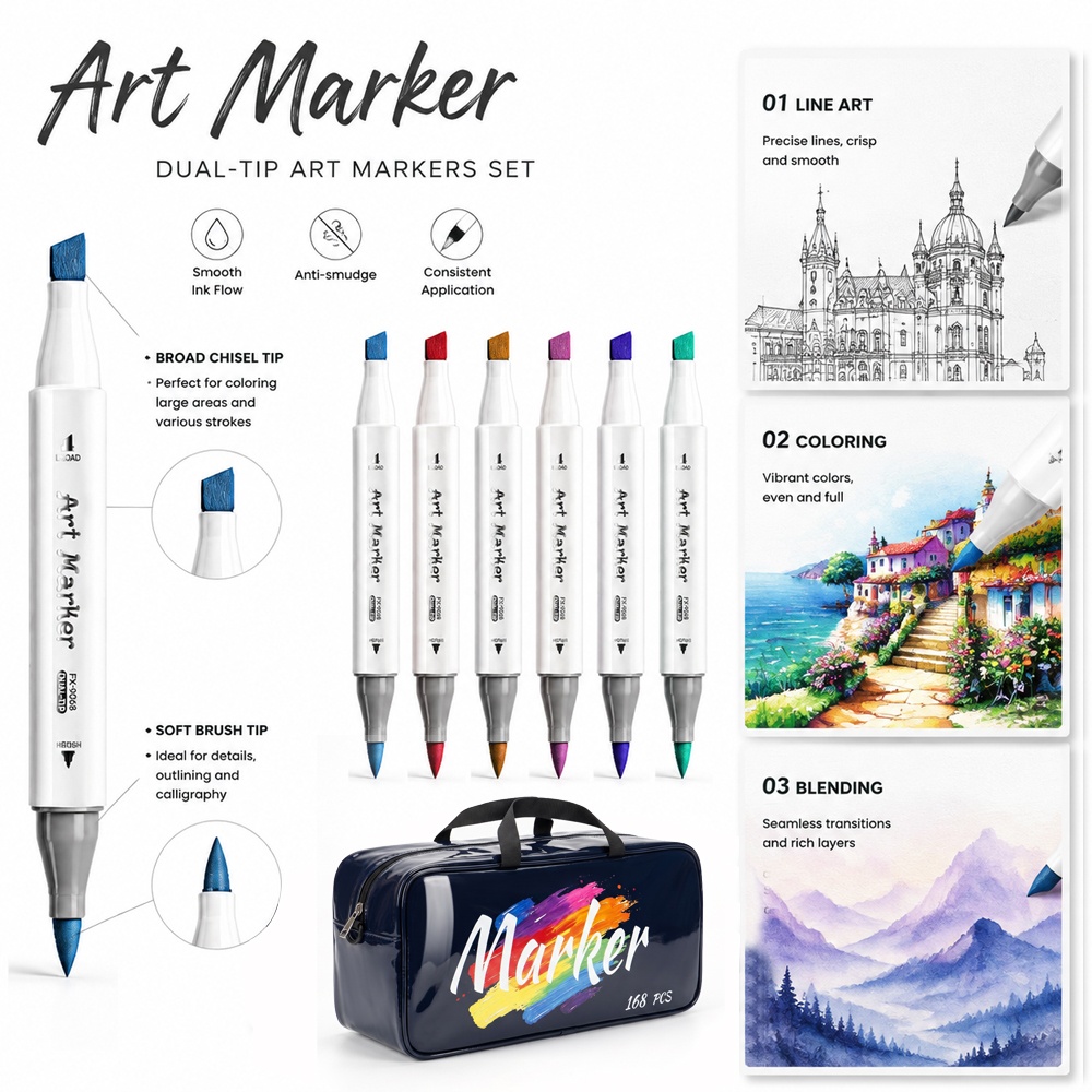 120 Colors Alcohol Drawing Mar - đánh giá và giá Illustration Marker Set