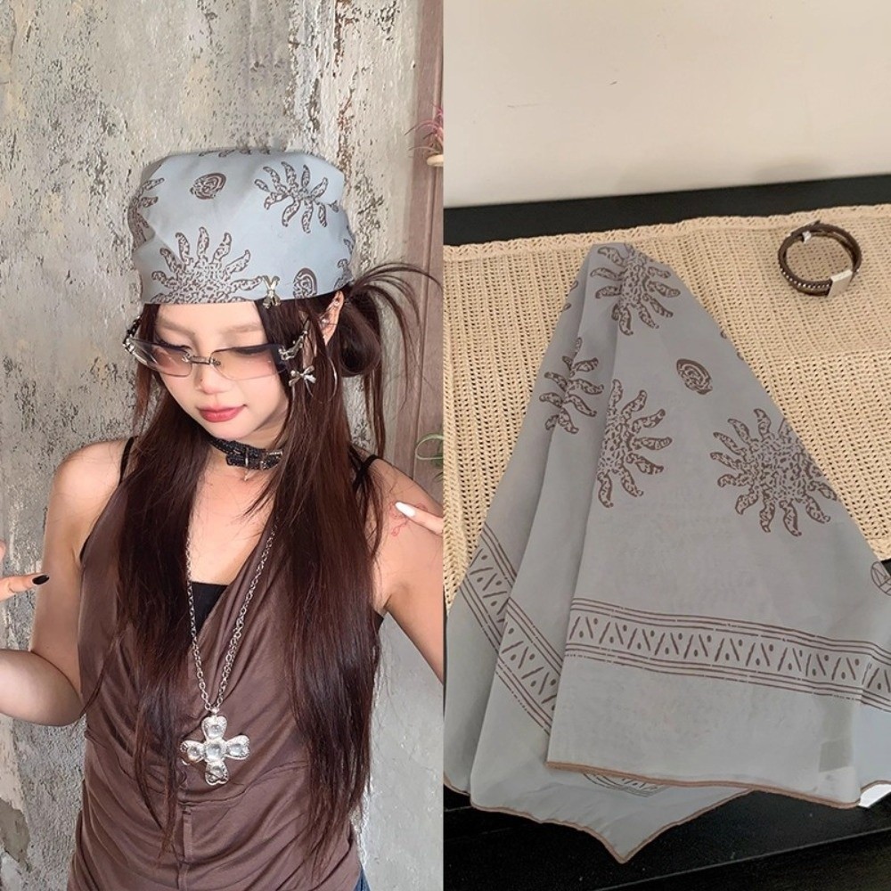 Retro Flower Square Headscarf  - đánh giá và giá Art And Craft Hair