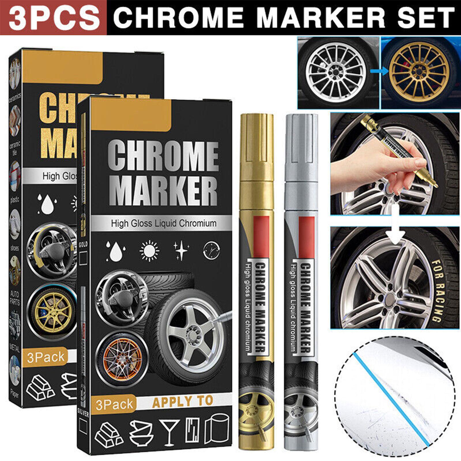 3Pcs/Set Chrome Marker Pen Car - đánh giá và giá Illustration Marker Set