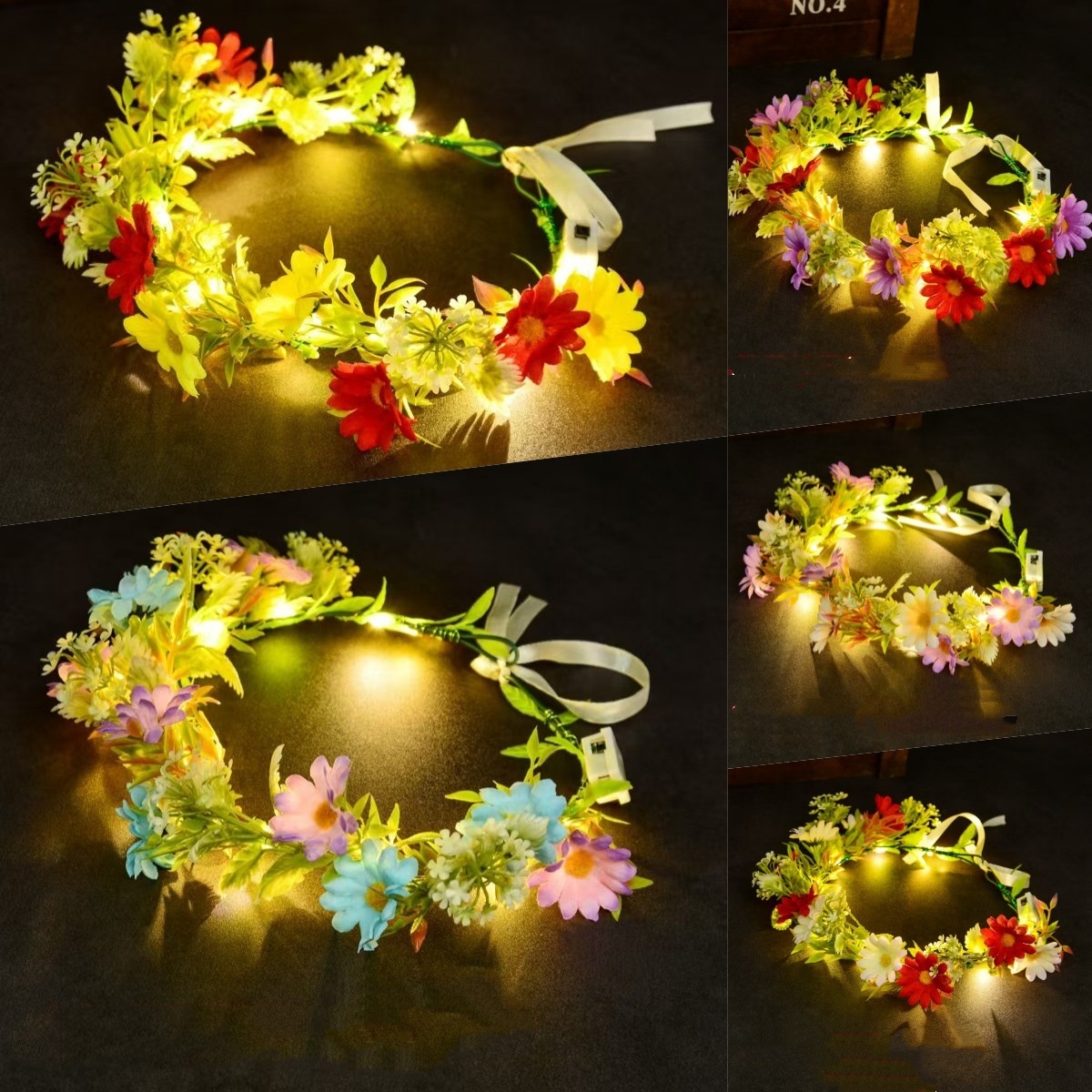 LED Light Up Flower Crown Head - đánh giá và giá Art And Craft Hair