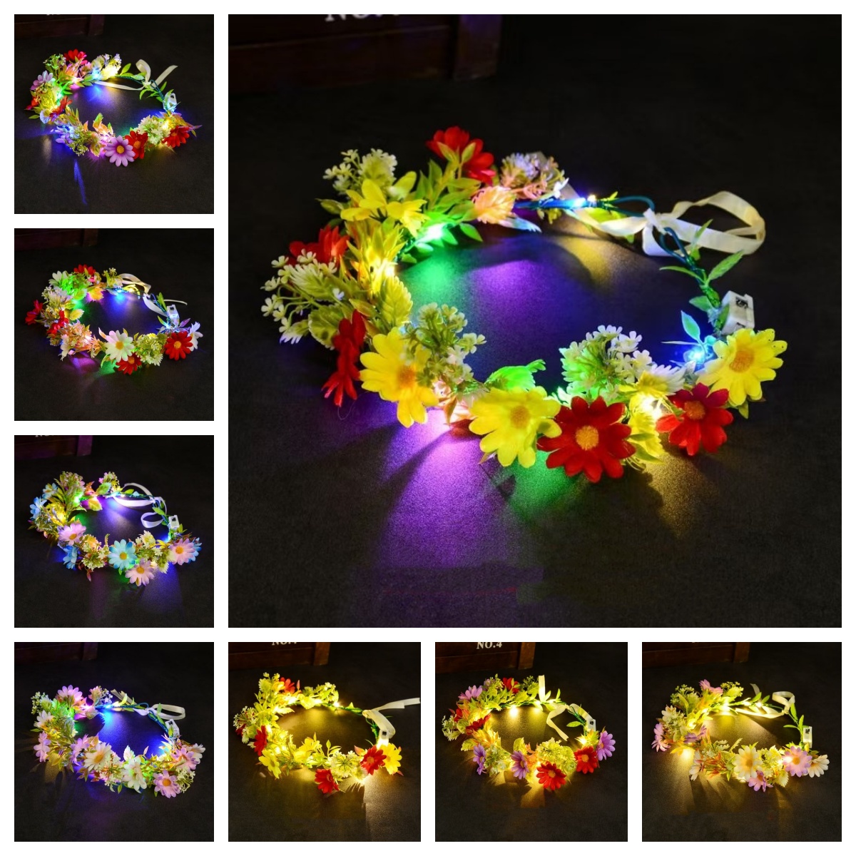 LED Light Up Flower Crown Head - đánh giá và giá Art And Craft Hair