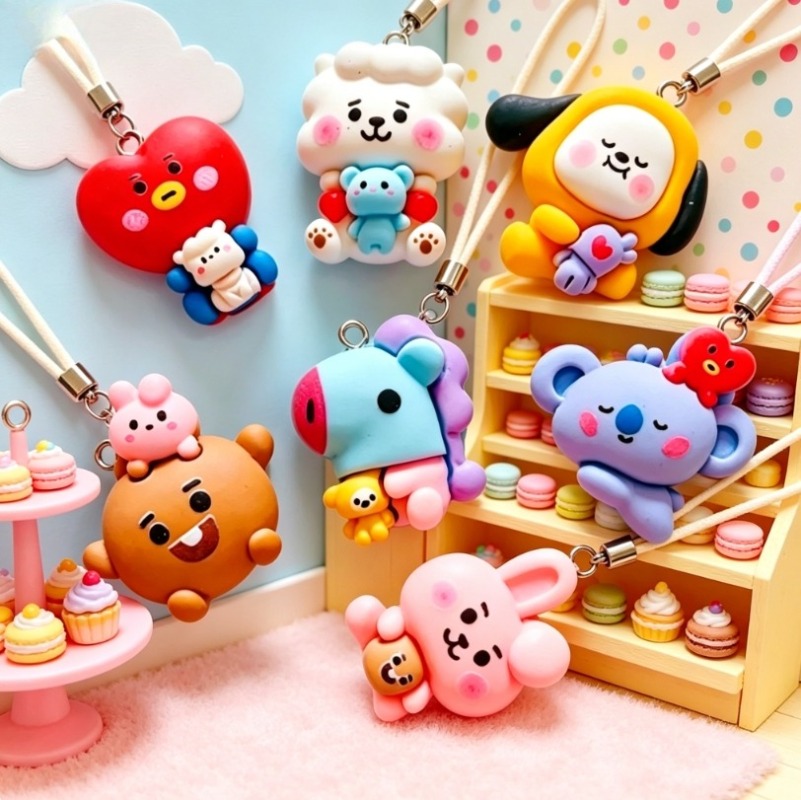 7pcs BT21 Resin Cartoon Charm  - đánh giá và giá Art Craft Making