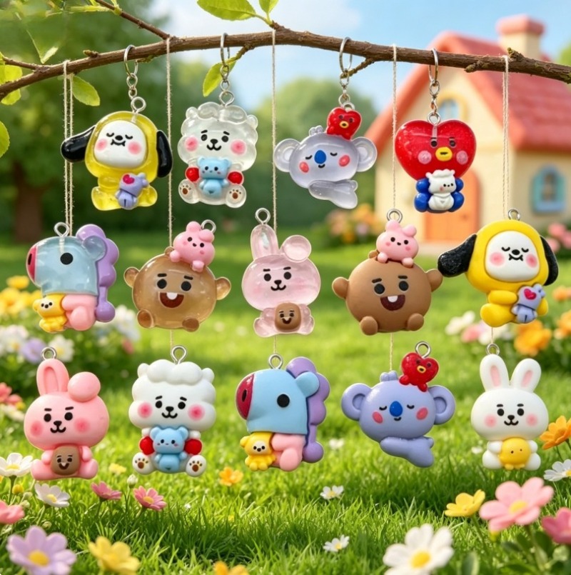 7pcs BT21 Resin Cartoon Charm  - đánh giá và giá Art Craft Making