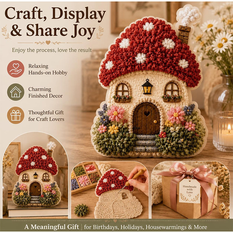 3D Fabric Poke Art Kit Mushroo - đánh giá và giá Art Craft Display