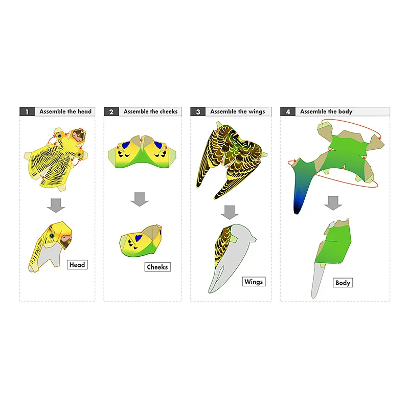 Budgerigar Parrot Bird Handmad - đánh giá và giá Art Craft Cardboard