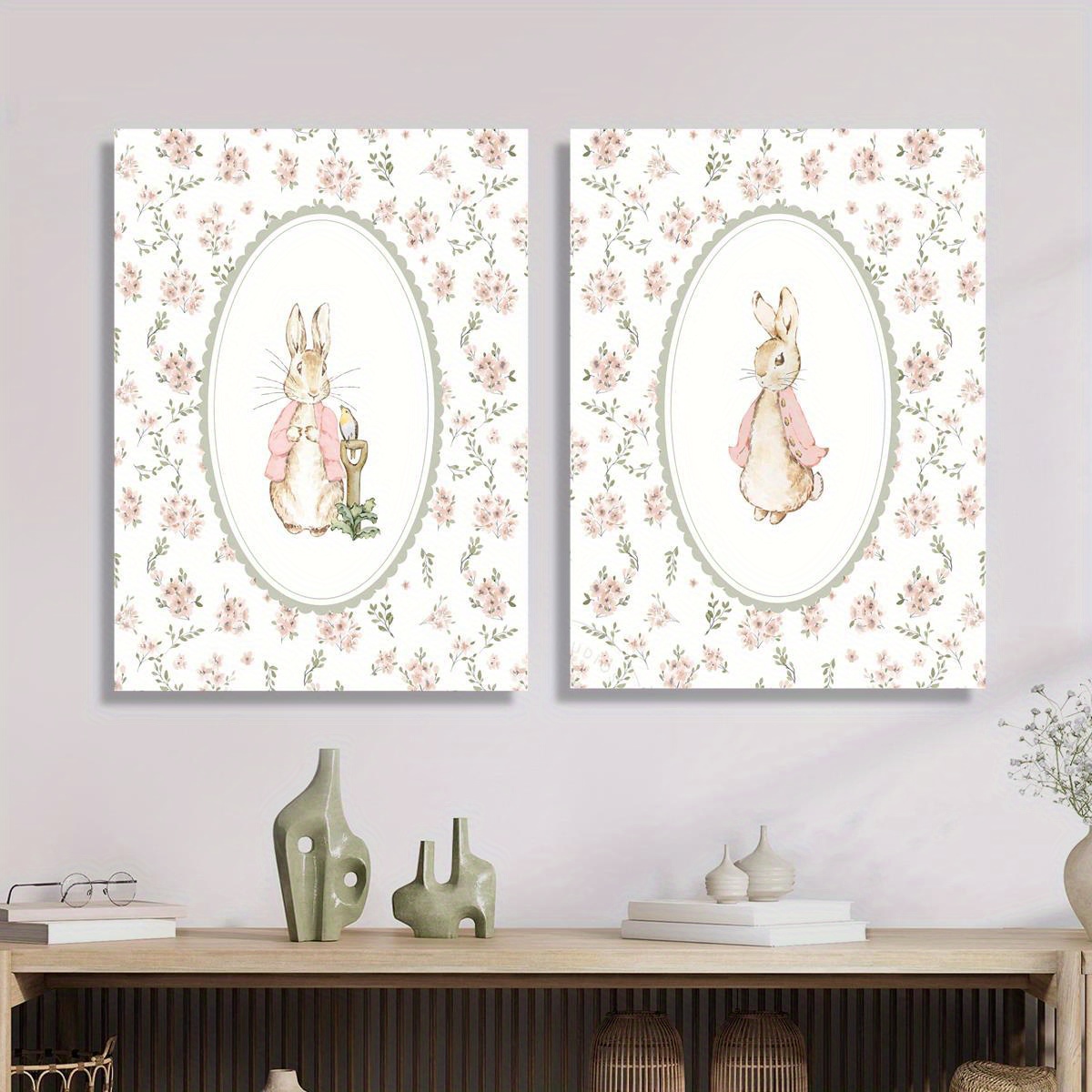 2pcs Retro Easter Rabbit Canva - đánh giá và giá Art Craft House