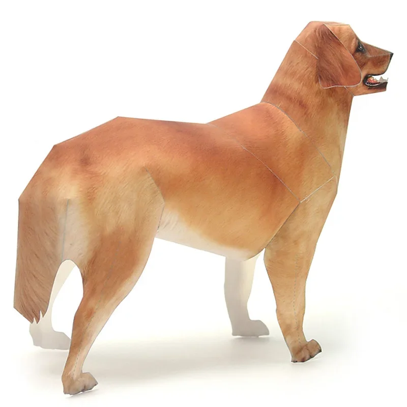 Golden Retriever Dog Paper Mod - đánh giá và giá Art Craft Cardboard