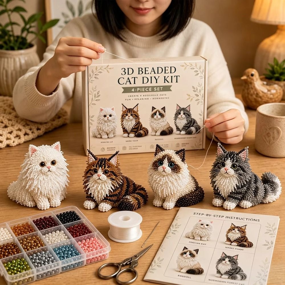 Handmade DIY Animal Bead Embro - đánh giá và giá Art Craft Cat