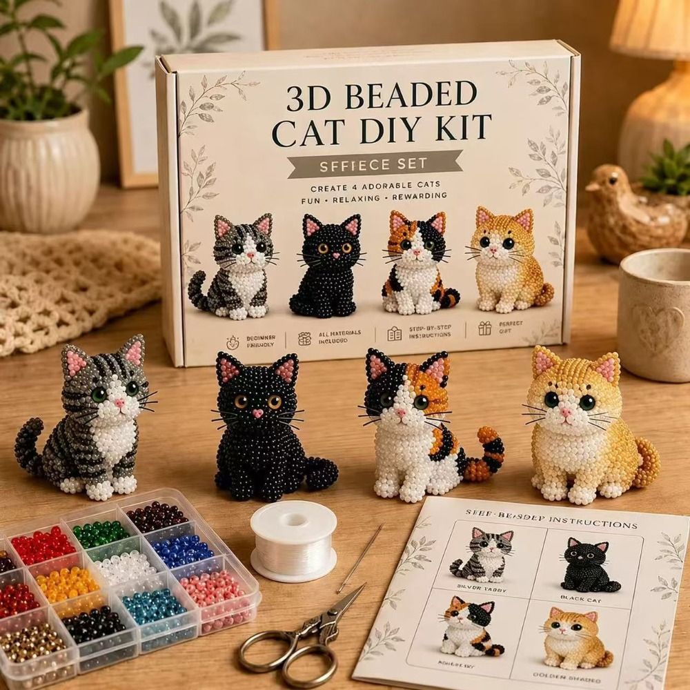 Handmade DIY Animal Bead Embro - đánh giá và giá Art Craft Cat