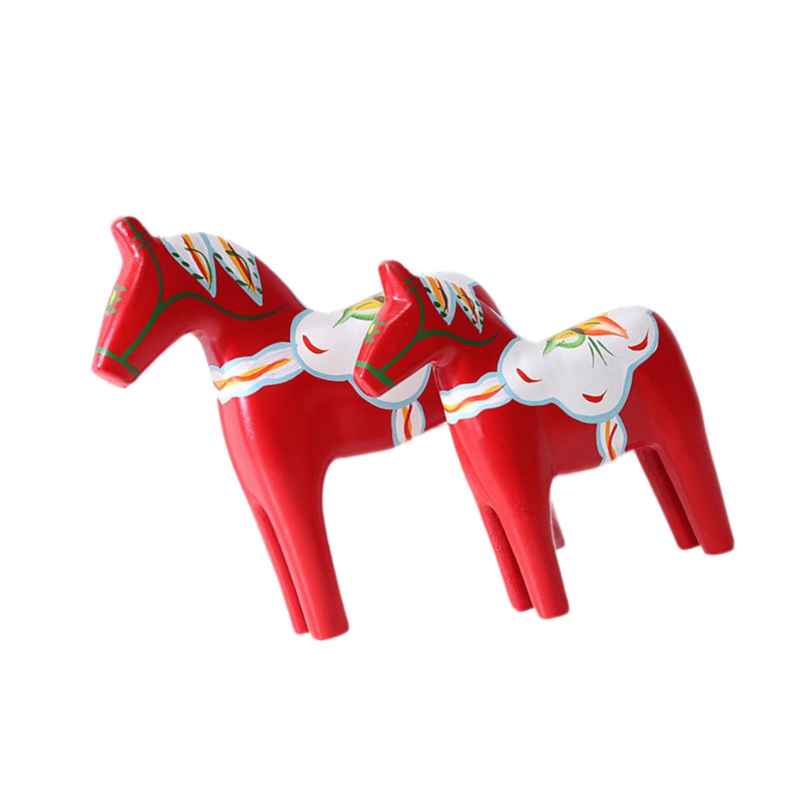 2Pcs Dala Horse Figurine Red C - đánh giá và giá Art Craft Horse