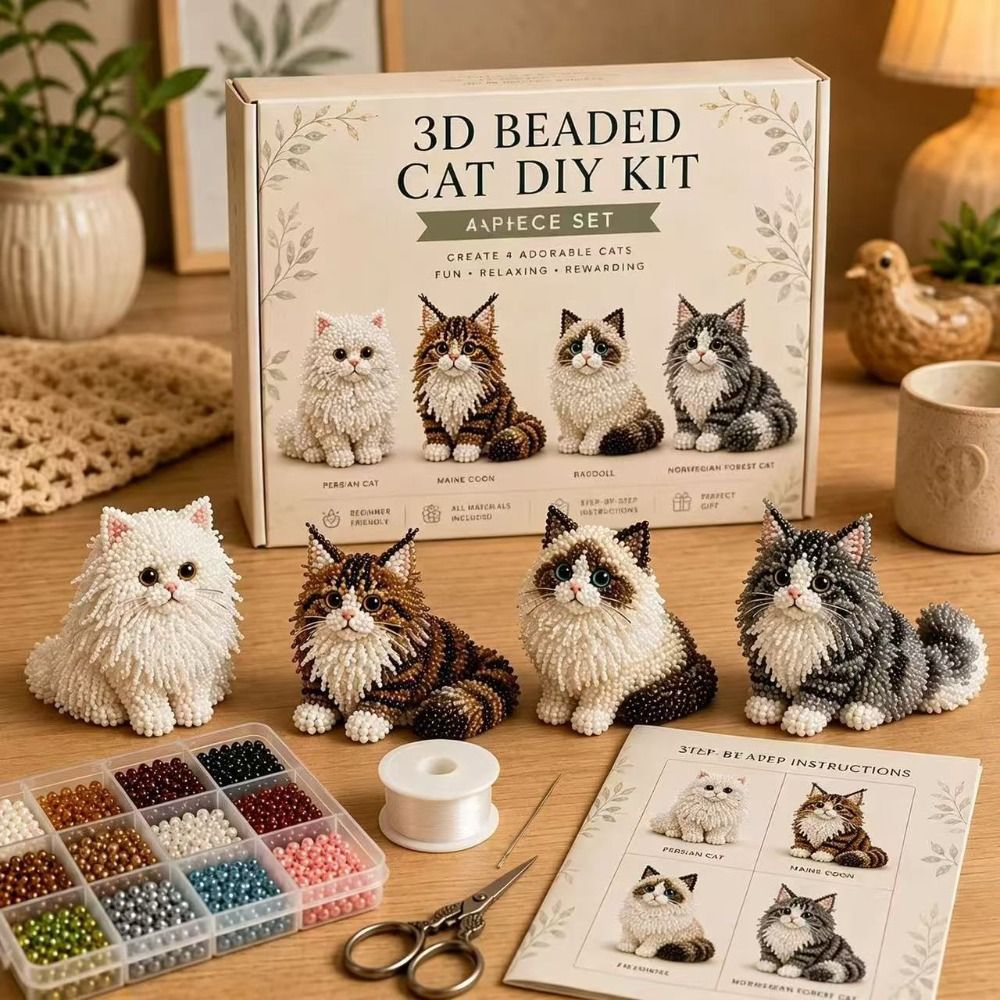 Handmade DIY Animal Bead Embro - đánh giá và giá Art Craft Cat